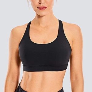 CRZ YOGA Women's Strappy Sports Bras Criss Cross Back Sz M